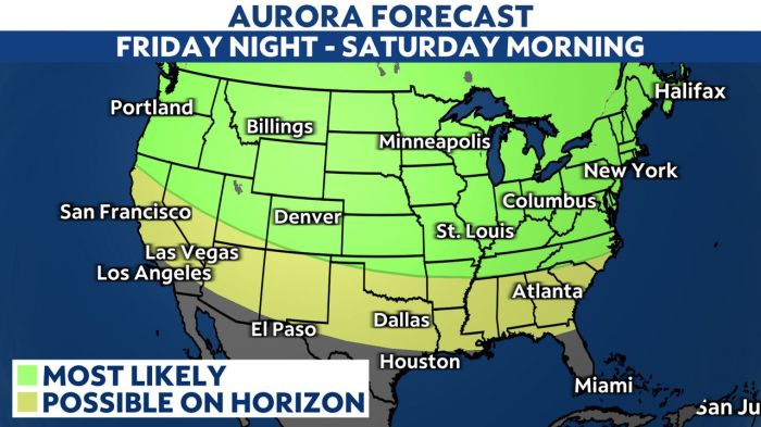 Northern lights forecast for tonight